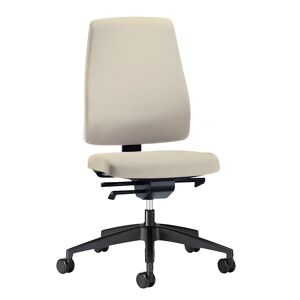 interstuhl Silla giratoria de oficina GOAL, altura del respaldo 530 mm, armazón negro, con ruedas duras, beige, profundidad del asiento 410 mm