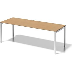 BISLEY Escritorio CITO, armazón en U, H x A x P 650 - 850 x 2200 x 800 mm, armazón blanco, tablero de haya