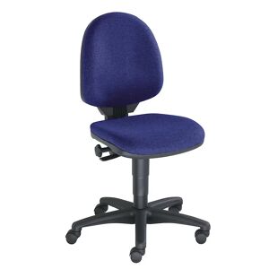 Topstar Silla giratoria estándar, sin reposabrazos, respaldo 450 mm, tela azul, armazón negro