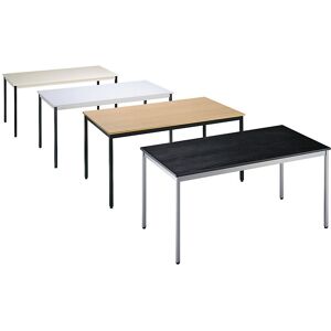 eurokraft basic Mesa multiuso, rectangular, H x A x P 740 x 1800 x 800 mm, tablero en decoración de arce, armazón aluminio blanco