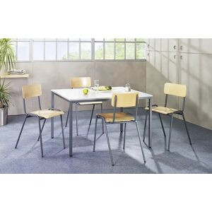 eurokraft basic Mesa multiusos, H x A x P 720 x 800 x 800 mm, tablero gris luminoso, armazón gris basalto