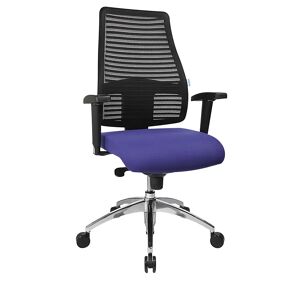 eurokraft pro Silla giratoria ergonómica con respaldo reticulado, altura del respaldo 600 mm, tapizado azul