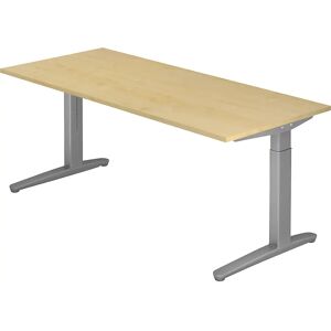 eurokraft pro ANNY - Escritorio con armazón de patas en C, de altura regulable 650 - 850 mm, anchura 1800 mm, decoración de arce