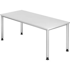 kaiserkraft Escritorio, A x P 1800 x 800 mm, 4 patas de tubo redondo, blanco