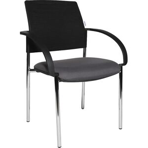 eurokraft pro Sillas para visitas, UE 2 unidades, respaldo reticulado, negro, asiento antracita