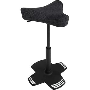 Topstar Taburete de apoyo SITNESS FALCON, con asiento ergonómico en forma de sillín, tapizado negro