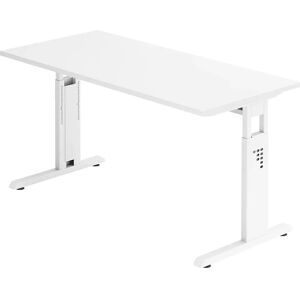 kaiserkraft Escritorio Mini-Office C, armazón de pata en C blanco, anchura 1400 mm, blanco