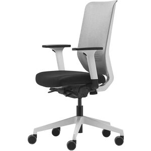 TrendOffice Silla giratoria de oficina TO-SYNC PRO, con brazos y ruedas universales, blanco / gris / negro