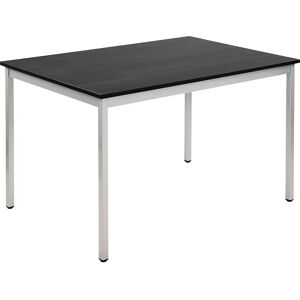 eurokraft basic Mesa multiuso, rectangular, A x H 1200 x 740 mm, profundidad 800 mm, tablero en decoración de fresno gris oscuro, armazón aluminio blanco