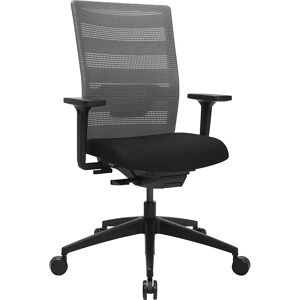 Topstar Silla giratoria de oficina AirWork, con reposabrazos, mecanismo de sincronización, negro, gris