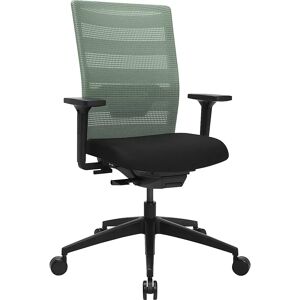 Topstar Silla giratoria de oficina AirWork, con reposabrazos, mecanismo de sincronización, negro, verde menta