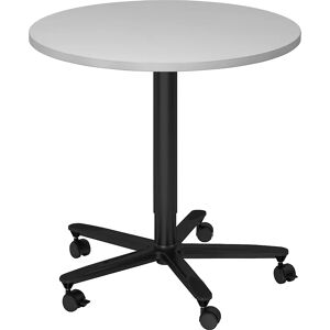 eurokraft pro Mesa de bar, de altura regulable, armazón negro, gris luminoso