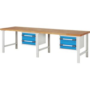 eurokraft pro Banco de trabajo, sistema modular Serie 7, 4 cajones, extra ancho, A x P 3000 x 900 mm