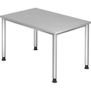 kaiserkraft Escritorio, AxP 1200x800 mm, 4 patas redondas de tubo, gris luminoso