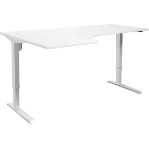 eurokraft basic Escritorio esquinero Venla, altura regulable eléctricamente, a la izquierda, A x P 1800 x 1200 mm, blanco/blanco