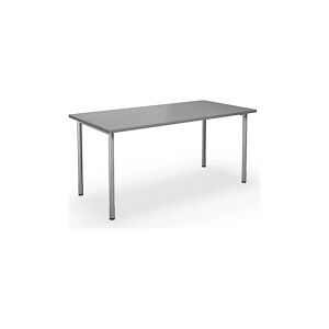 kaiserkraft Mesa multiusos DUO-C, tablero recto, A x P 1600 x 800 mm, gris luminoso, plateado