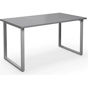 kaiserkraft Mesa multiusos DUO-O, tablero recto, A x P 1400 x 800 mm, gris luminoso, plateado