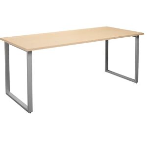 kaiserkraft Mesa multiusos DUO-O, tablero recto, A x P 1800 x 800 mm, abedul, plateado