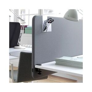 kaiserkraft Pared separadora acústica estándar para mesas, H x A 650 x 1200 mm, textil, gris