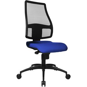 Topstar Silla giratoria ergonómica, altura del respaldo 680 mm, respaldo con tapizado reticulado transpirable, tapizado del asiento azul real