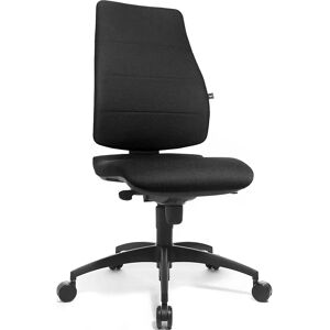 Topstar Silla giratoria ergonómica, altura del respaldo 680 mm, respaldo acolchado, tapizado del asiento negro