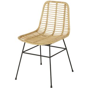 Maisons du Monde Silla de mimbre y metal negro