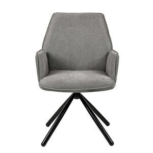 Koketto Home Silla giratoria gris claro con patas metálicas en negro