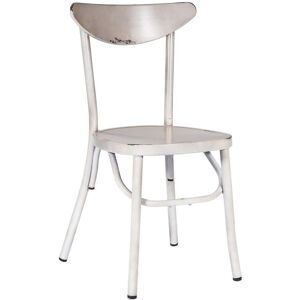 Wanderlust deco Silla de metal lacado blanco vintage