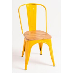 Regalos Miguel Pack 2 sillas color amarillo en acero reforzado,madera