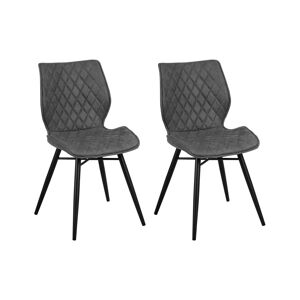 Beliani Conjunto de 2 sillas de comedor de poliéster gris negro