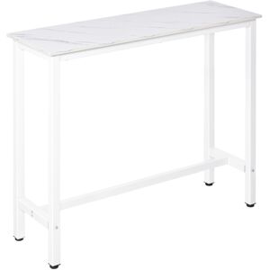 Homcom Mesa de bar color blanco 120 x 40 x 100 cm