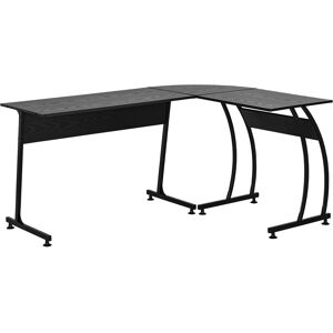 Homcom Mesa de ordenador color negro 112,5 x 152 x 74 cm