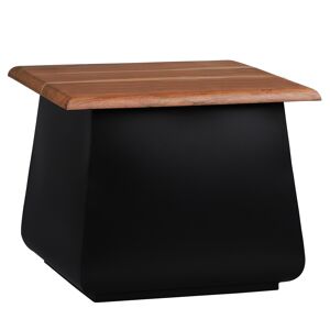 WOMO-DESIGN Mesa auxiliar 50x40x50 cm madera de acacia negra/natural y metal