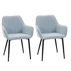 Homcom Juego de 2 sillas de comedor color azul 59.5 x 56.5 x 81 cm