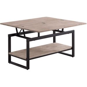 Home Heavenly Mesa centro elevable y extensible madera honey y metal negro