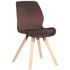CLP Silla con patas de madera y asiento en terciopelo marrón