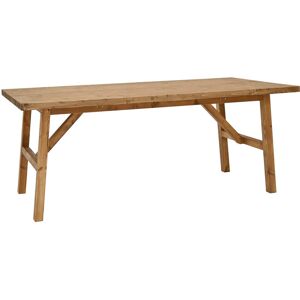 Decowood Mesa de comedor de madera maciza en tono envejecido de 120x75cm