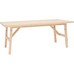 Decowood Mesa de comedor de madera maciza en tono natural de 120x75cm