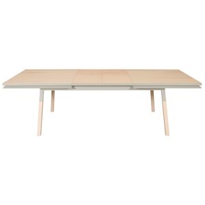 MON PETIT MEUBLE FRANCAIS Mesa rectangular de maera de fresno maciza 220x120 cm, 2 extensiones