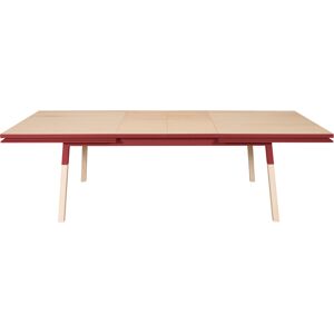 MON PETIT MEUBLE FRANCAIS Mesa rectangular de madera de fresno maciza 180x100 cm, 2 extensiones