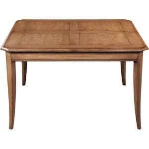 Gontier Mesa cuadrada extensible con 2 extensiones, roble macizo 130x130 cms