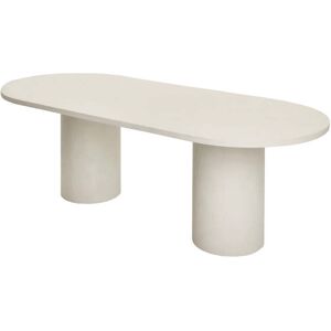 Hannun Mesa de comedor de microcemento en color blanco de 240 cm