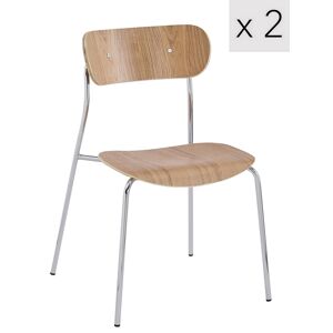 Nordlys Set 2 sillas estilo industrial en acero y madera