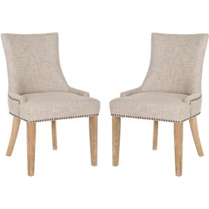 Safavieh Juego de 2 sillas de comedor de madera de abedul, gris