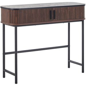 Beliani Consola madera oscura negro 100 x 35 cm