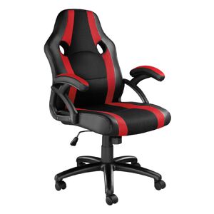 Tectake Silla de oficina benny poliuretano negro/rojo