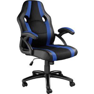 Tectake Silla de oficina benny poliuretano negro/azul