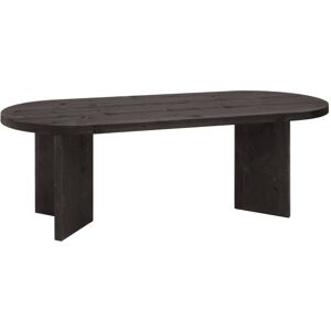 Decowood Mesa de centro de madera maciza en tono negro de 120x40cm