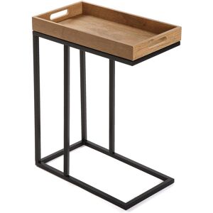 Versa Home Mesa auxiliar en aglomerado efecto madera y metal marrón y negro