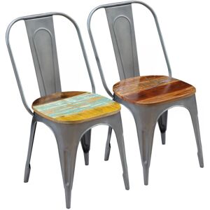 vidaXL Sillas de comedor 2 unidades madera maciza reciclada